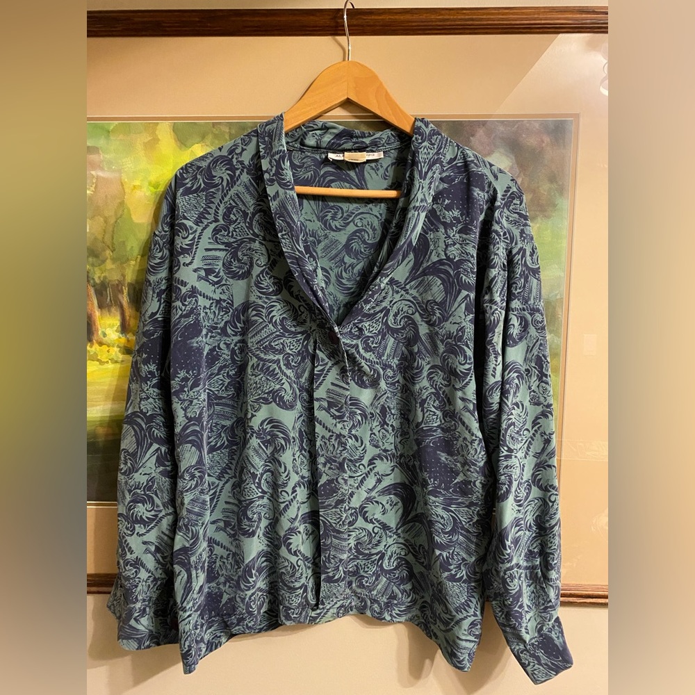 Vintage Alfred Sung 100% Silk Shirt | Size 8